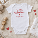 Lifestyle photo of the Our Little Valentine baby grow with name in a UK home