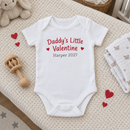 Lifestyle photo of the Daddy's little Valentine baby grow and year in a UK home