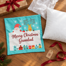 Cushion cover and insert ready to wrap as a Christmas gift for Grandad
