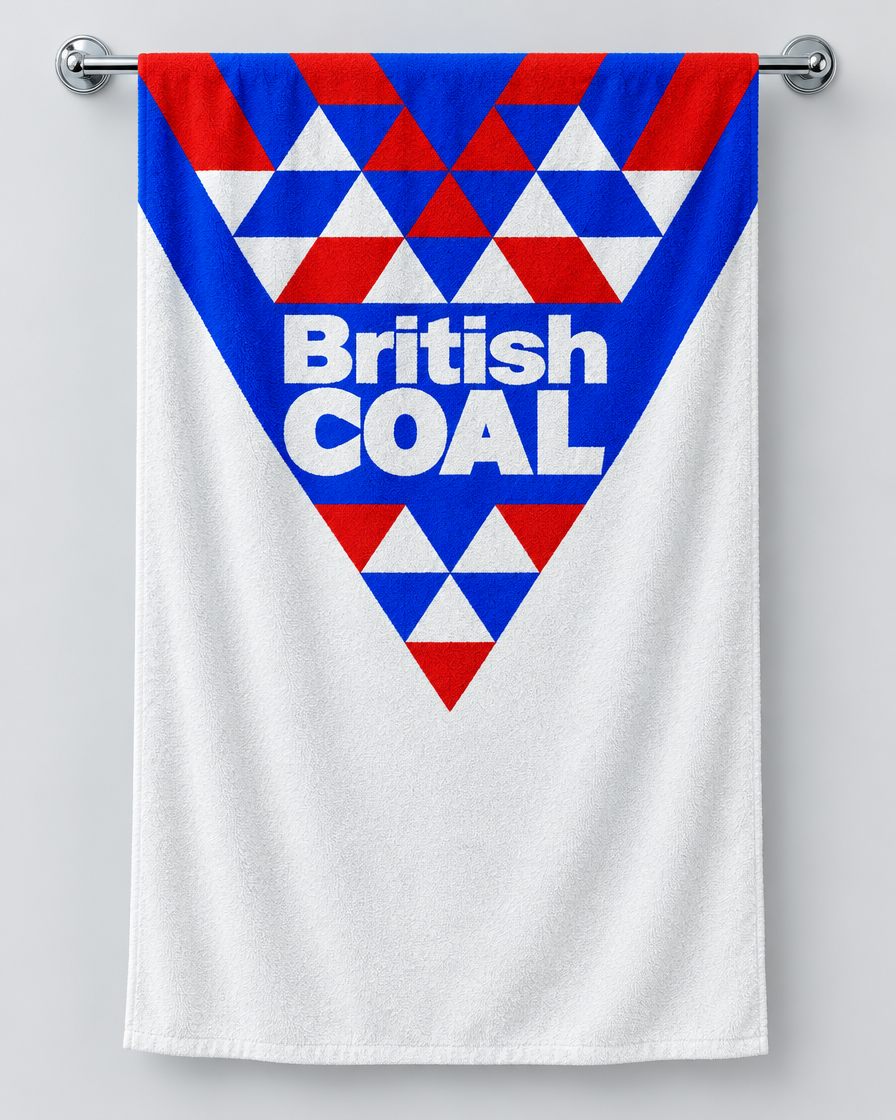 Great Britain 1992 Home personalised rugby bath towel hanging on a towel rail