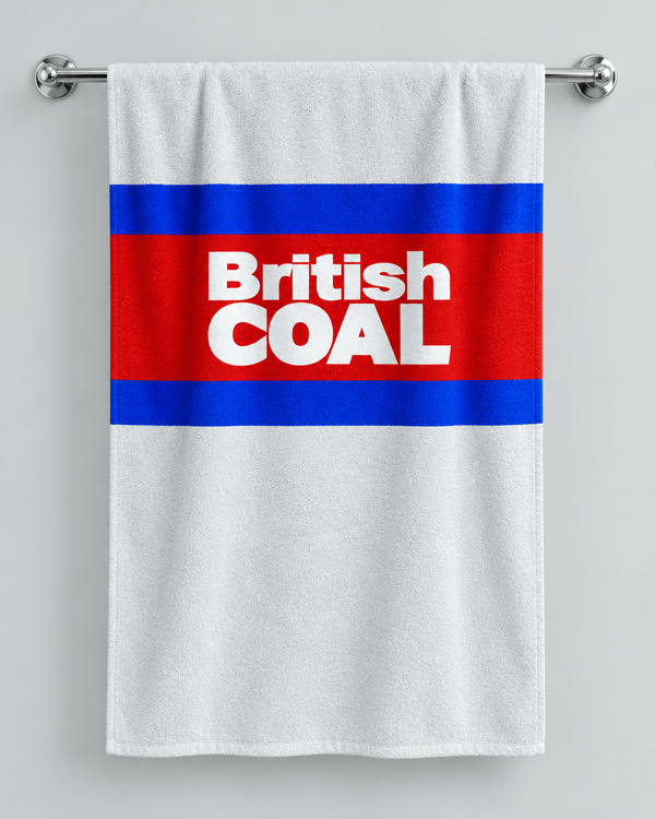 Wakefield 1989 personalised rugby bath towel hanging on a towel rail