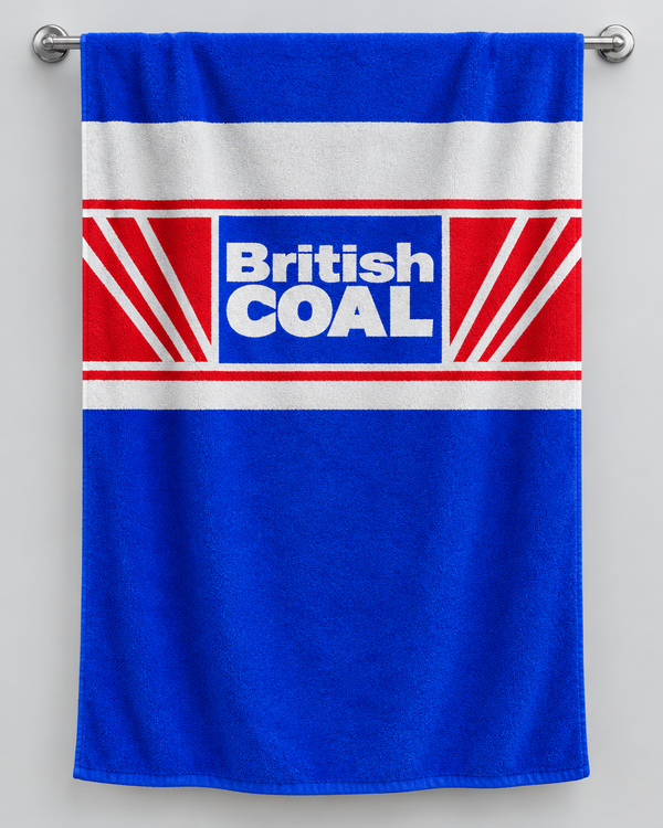 Wakefield 1992 personalised rugby bath towel hanging on a towel rail