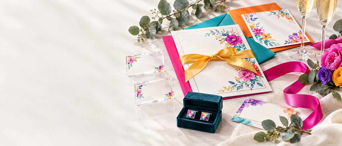 Personalised wedding invitations, place names and engagement stationery collection banner