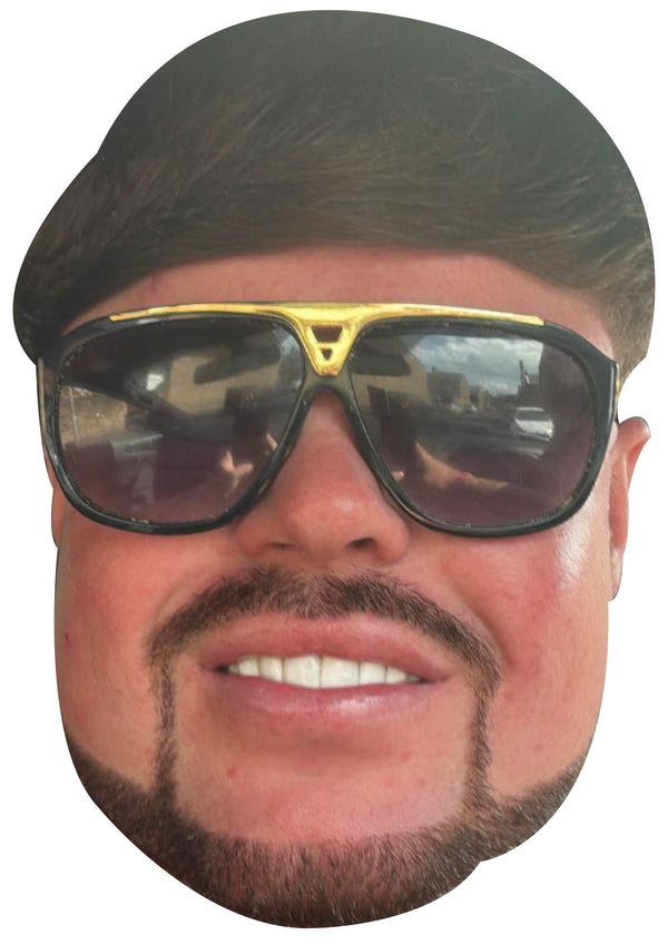 Ibiza Final Boss Fancy Dress Cardboard Celebrity Face Mask