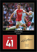 Declan Rice Signed Poster Print – Arsenal Midfield Wall Art – Premium Football Memorabilia – Number 41 Jersey Display