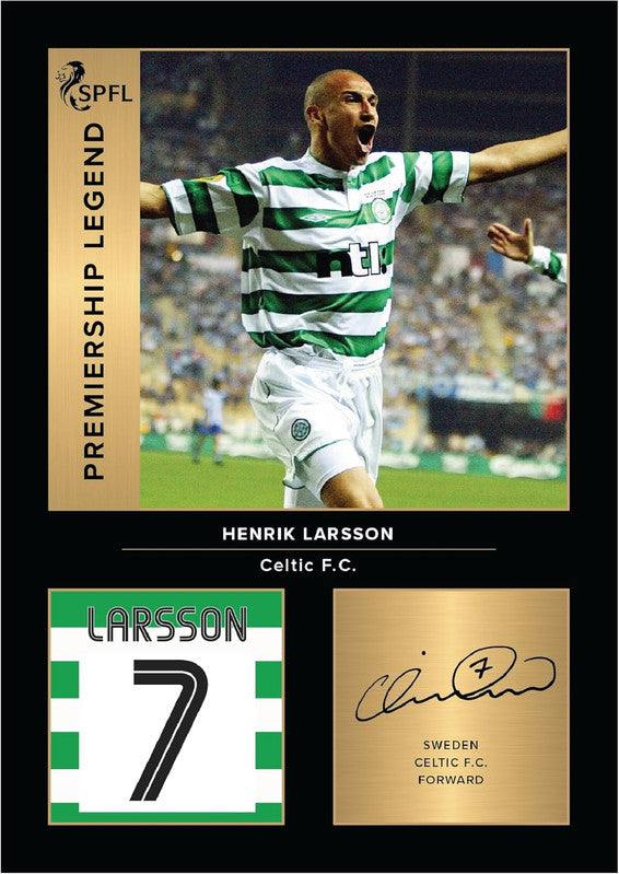 Henrik Larsson Printed Signature Poster Print – Celtic FC Premiership Legend Wall Art with Signature & Jersey Number