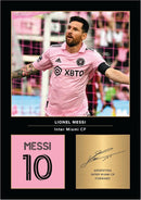 Lionel Messi Signed Poster Print – Inter Miami CF Tribute Wall Art with Signature & Jersey Number – Argentina Legend Memorabilia for Fans & Collectors