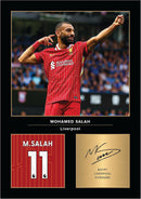 Mohamed Salah Signed Poster Print – Liverpool FC Tribute Wall Art with Signature & Jersey Number – Egypt Forward Memorabilia for Premier League Fans & Collectors