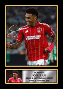 Igor Jesus Printed Autograph Poster – Nottingham Forest & Brazil Football Star Wall Art – Soccer Player Memorabilia Poster Print