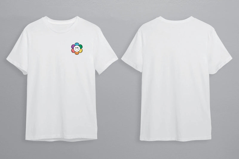 Rainbow Flower T-Shirt Unisex - Pride Month - Pride March - LGBTQ+ Clothing-Rainbow Tee-Gay Pride T-Shirt- Black White Tee