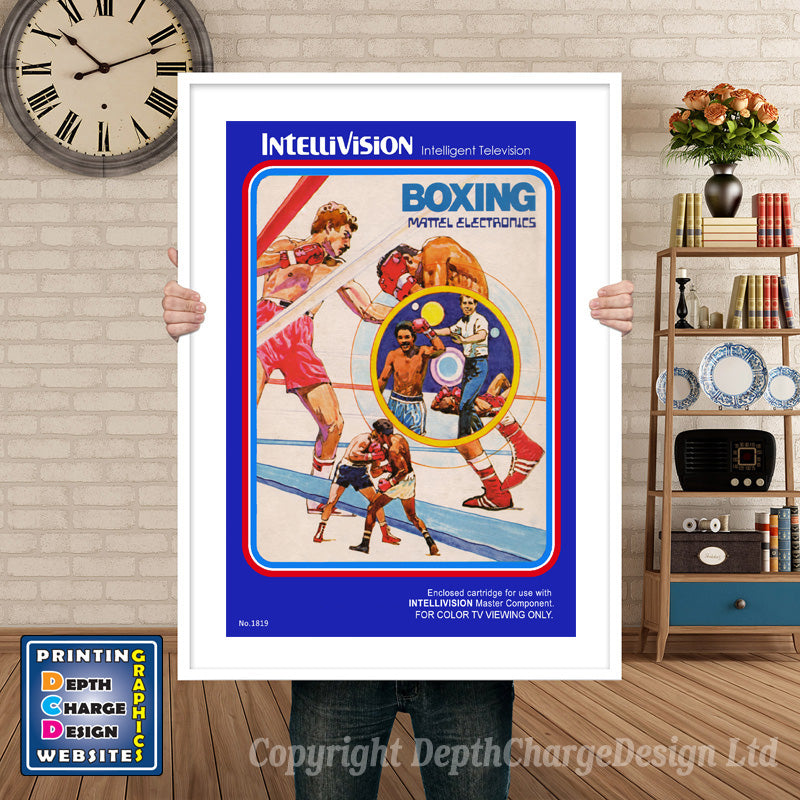Intellivison Boxing 2 Inspired Retro Gaming Poster A4 A3 A2 Or A1 – Boxing 2 Intellivision inspired retro gaming poster shown in a white frame