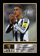 Jacob Ramsey Printed Autograph Poster – England & Newcastle United Football Star Wall Art – Soccer Player Memorabilia Poster Print