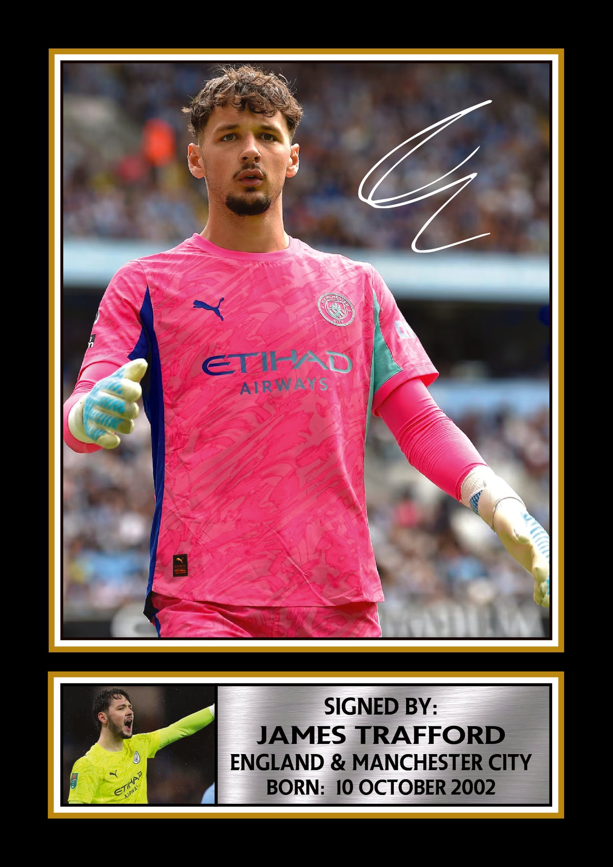 James Trafford Printed Signature Poster – England & Manchester City Goalkeeper Football Poster – Soccer Wall Art Wall Art Print – James Trafford Printed Signature Poster