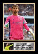 James Trafford Printed Autograph Poster – England & Manchester City Goalkeeper Football Poster – Soccer Wall Art Memorabilia Print