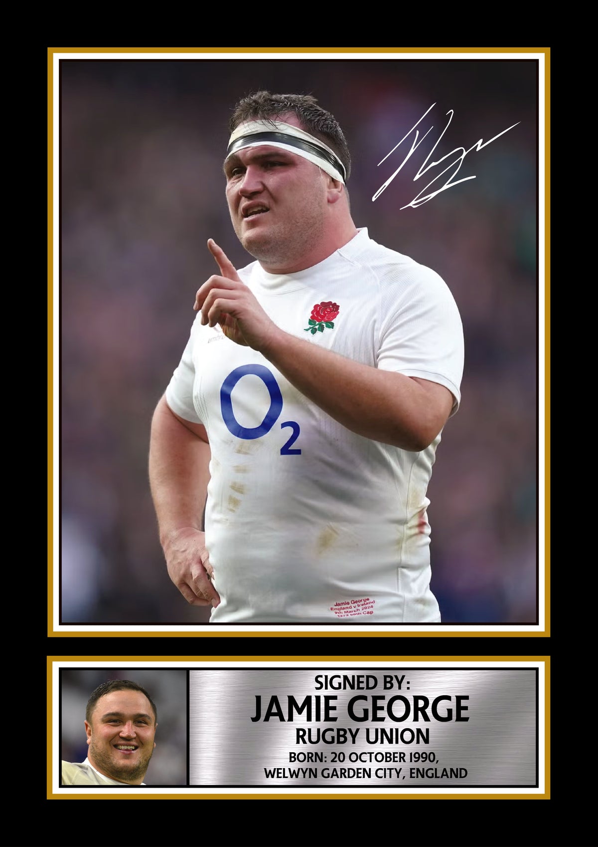 Jamie George England Rugby Printed Signature Poster – Style Wall Art Print – England Rugby Union Hooker Gift – Sports Fan Decor – Jamie George England Rugby Printed Signature Poster
