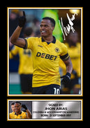 Jhon Arias Printed Autograph Poster – Wolverhampton Wanderers & Colombia Football Star Wall Art – Soccer Player Memorabilia Poster Print