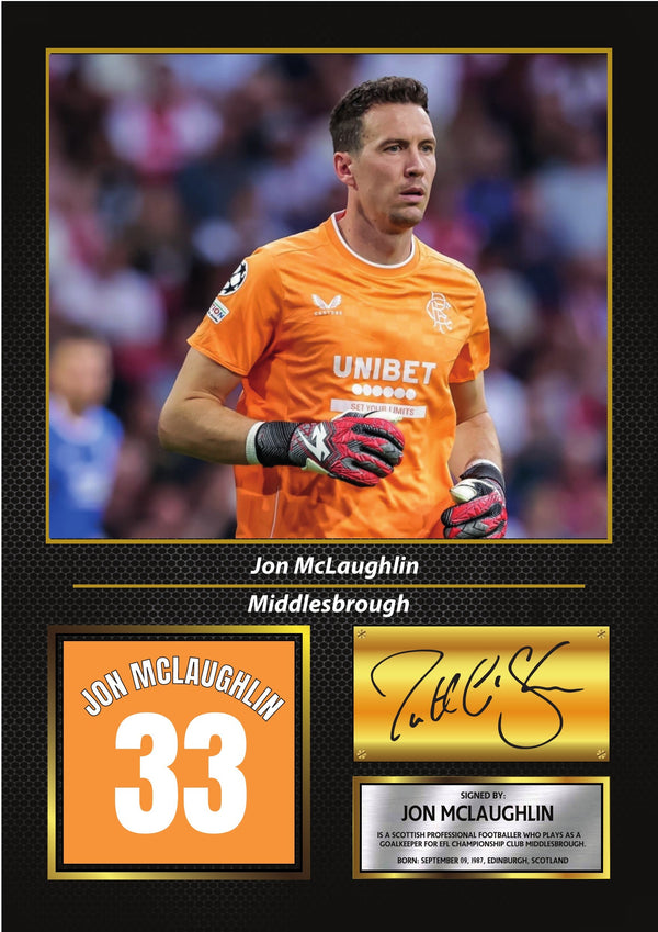 Jon McLaughlin Middlesbrough FC Poster Print
