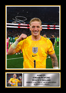 Jordan Pickford England Poster Print – Mexico vs England 2026 Match Commemorative Wall Art – Signature Style Goalkeeper Print – England Football Fan Gift