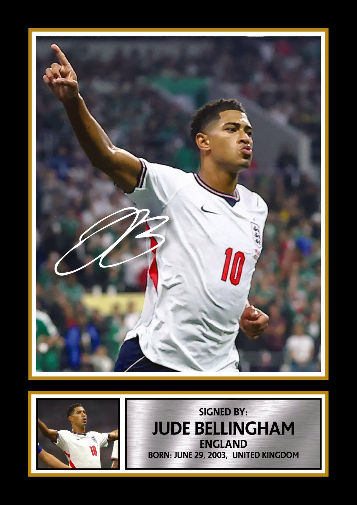 Jude Bellingham England 2026 Design 3 Poster Print – England Football Wall Art Perfect Gift for Football Fans – Jude Bellingham England 2026 Design 3 poster print