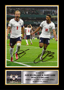 Jude Bellingham & Harry Kane England Poster Print – Mexico vs England 2026 Match Commemorative Wall Art – Dual Signature Style Football Print – England Football Fan Gift