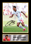 Jude Bellingham England Football Poster Print – Signature Style Wall Art – 2026 Inspired Soccer Collectible – England Football Fan Gift