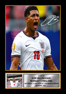 Jude Bellingham England Football Poster Print – Signature Style Wall Art – Norway vs England 2026 Inspired – Football Fan Gift