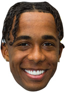 Kevin Mbabu Fulham Face Mask – Fulham Football Player Celebrity Card Mask – Celebrity Mask for Stag Do, Hen Night, Fancy Dress & Costume Parties – Funny Adult Card Mask