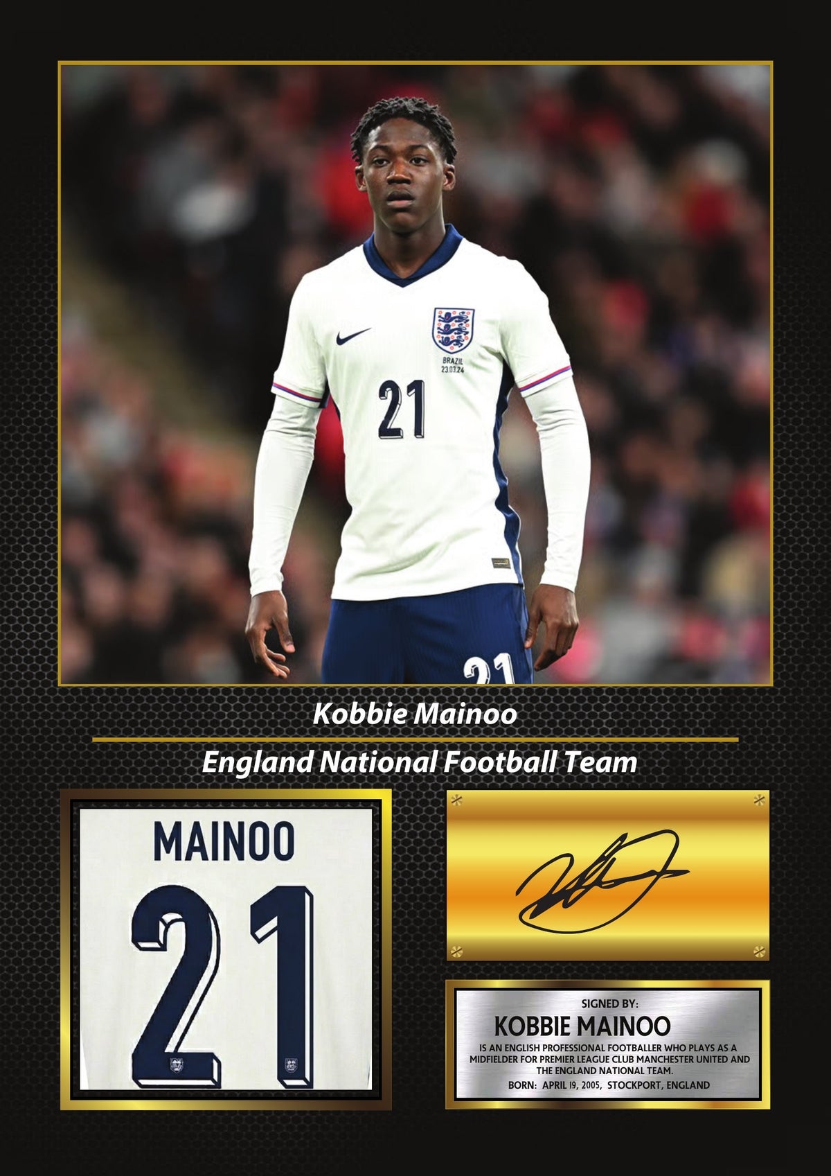 Kobbie Mainoo England World Cup 2026 Poster Print – Football Wall Art Perfect Gift for Football Fans – Kobbie Mainoo England World Cup 2026 Poster Print
