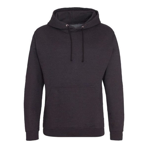 Plain black personalised leavers hoodie (AWDis College Hoodie) before printing, on a white background