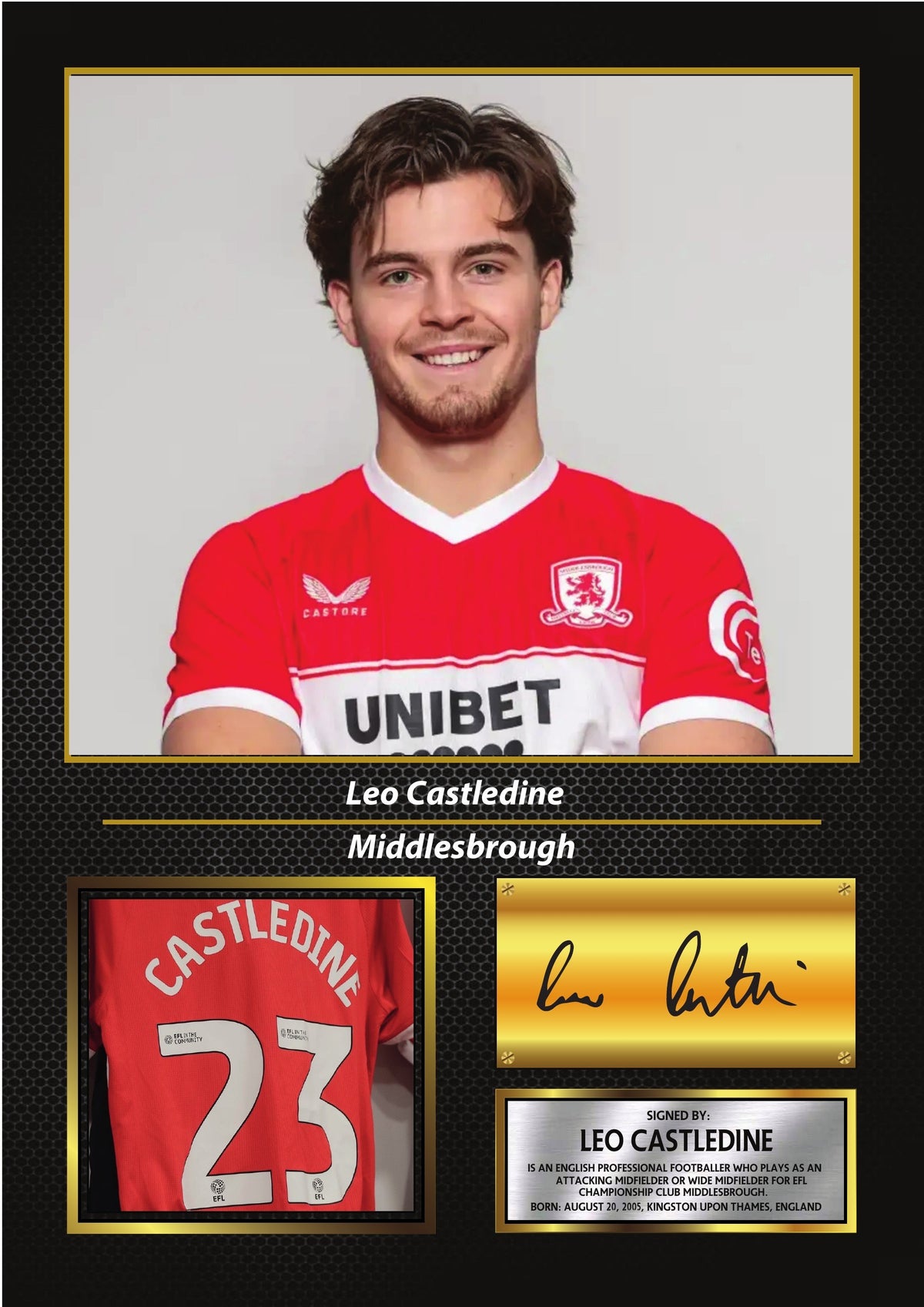 Leo Castledine Middlesbrough FC Poster Print – Football Wall Art Perfect Gift for Football Fans – Leo Castledine Middlesbrough FC Poster Print