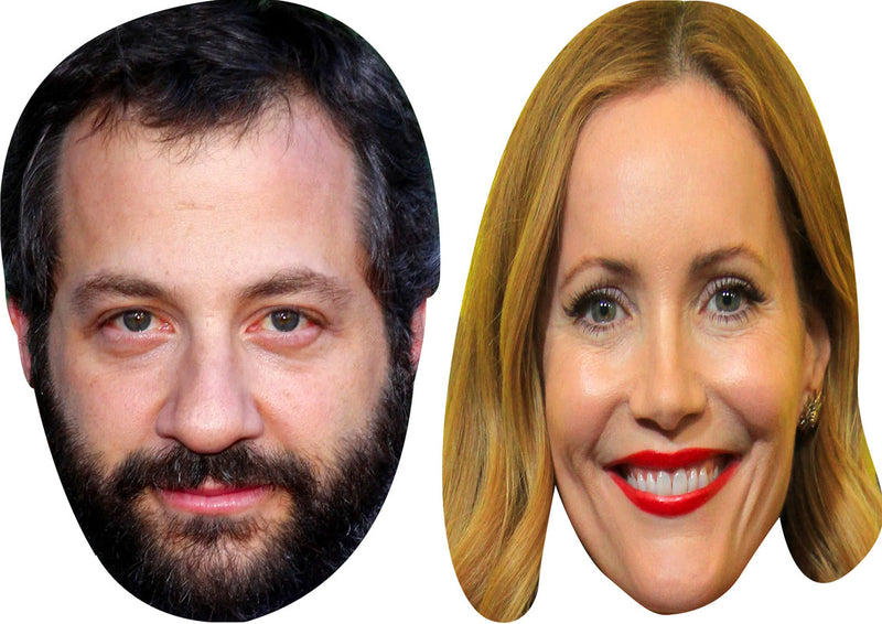 Leslie Mann And Judd Apatow Celebrity Couple Face Mask Fancy Dress - High-Quality Cardboard Masks for Any Occasion