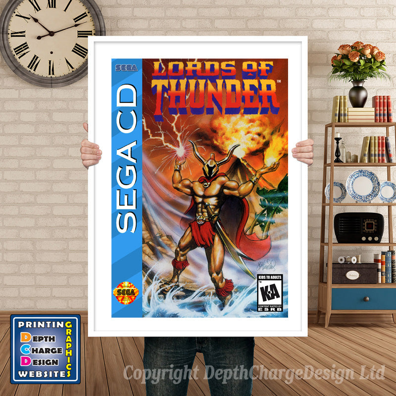 Lords Of Thunder Sega Sega Mega CD Inspired Retro Gaming Poster A4 A3 A2 Or A1 – Lords Of Thunder Sega Mega CD inspired retro gaming poster shown in a white frame