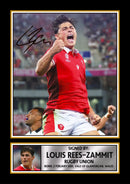 Louis Rees-Zammit Wales Rugby Poster – Printed Autograph Wall Art – Wales Rugby Union Star Memorabilia Poster for Fans