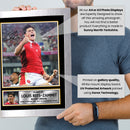 Louis Rees-Zammit Wales Rugby Poster – Printed Autograph Wall Art – Wales Rugby Union Star Memorabilia Poster for Fans