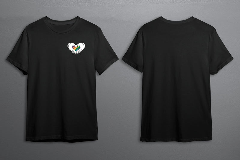 Love Heart Hands LGBTQ+ T-Shirt Unisex - Pride Month - Pride March - LGBTQ+ Clothing-Rainbow Tee-Gay Pride T-Shirt- Black White Tee