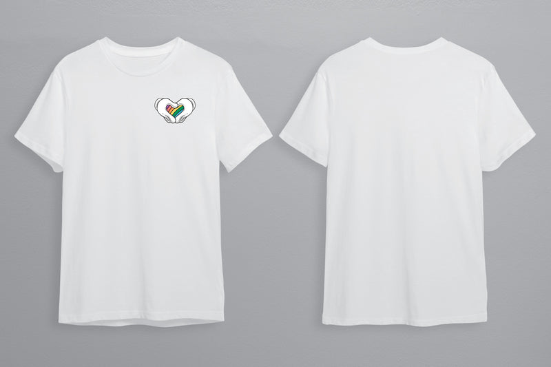 Love Heart Hands LGBTQ+ T-Shirt Unisex - Pride Month - Pride March - LGBTQ+ Clothing-Rainbow Tee-Gay Pride T-Shirt- Black White Tee