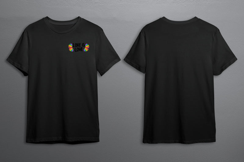 Love Is Love LGBTQ+ T-Shirt Unisex - Pride Month - Pride March - LGBTQ+ Clothing-Rainbow Tee-Gay Pride T-Shirt- Black White Tee