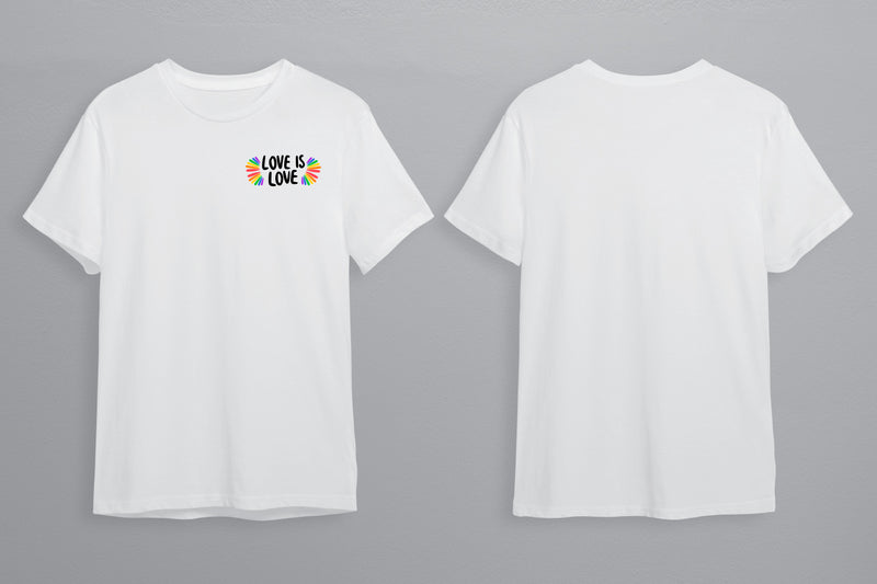 Love Is Love LGBTQ+ T-Shirt Unisex - Pride Month - Pride March - LGBTQ+ Clothing-Rainbow Tee-Gay Pride T-Shirt- Black White Tee