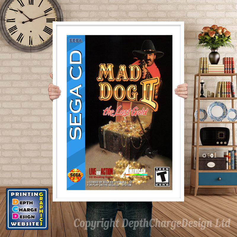 Maddog 2 Sega Sega Mega CD Inspired Retro Gaming Poster A4 A3 A2 Or A1 – Maddog 2 Sega Mega CD inspired retro gaming poster shown in a white frame
