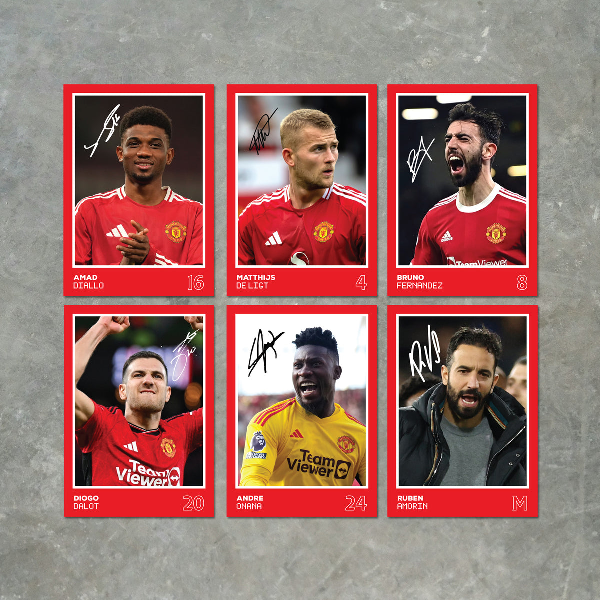 Manchester United Players Printed Signature A6 Poster Pack 2