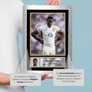 Maro Itoje England Rugby Printed Autograph Poster – Signed Style Wall Art Print – England Rugby Union Lock Forward Gift – Sports Fan Decor
