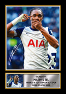 Mathys Tel Printed Autograph Poster – France & Tottenham Hotspur Football Star Wall Art – Soccer Player Memorabilia Poster Print