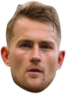 Matthijs de Ligt Manchester United Face Mask – Man United Football Player Celebrity Card Mask – Celebrity Mask for Stag Do, Hen Night, Fancy Dress & Costume Parties – Funny Adult Card Mask