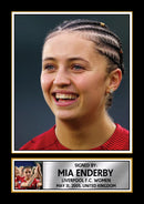 Mia Enderby Poster Print – Liverpool FC Women’s Rising Star Tribute Wall Art with Signature & Personal Bio – England Forward Memorabilia for Football Fans & Collectors