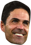 Mikel Arteta 1 Arsenal Face Mask – Arsenal Manager Celebrity Card Mask – Celebrity Mask for Stag Do, Hen Night, Fancy Dress & Costume Parties – Funny Adult Card Mask