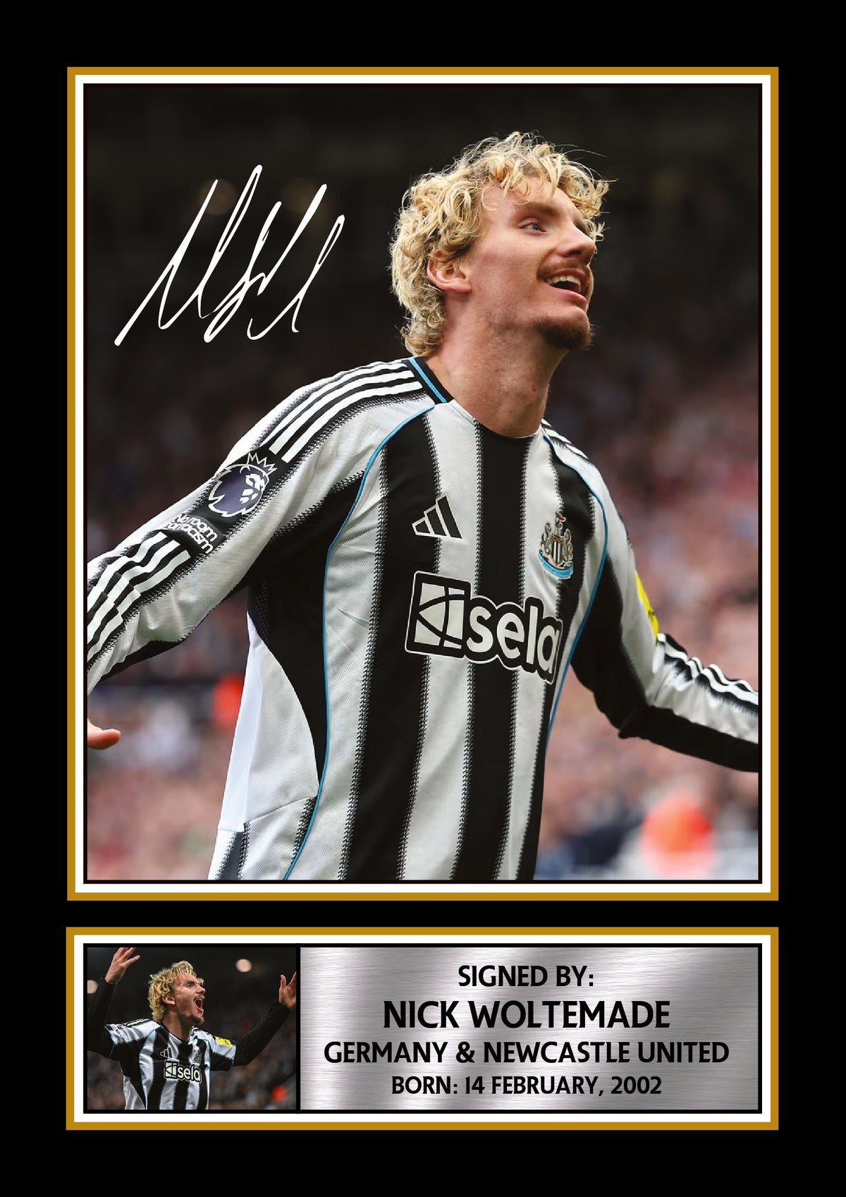 Nick Woltemade Printed Signature Poster – Germany & Newcastle United Football Star Wall Art – Soccer Player Wall Art Poster Print – Nick Woltemade Printed Signature Poster
