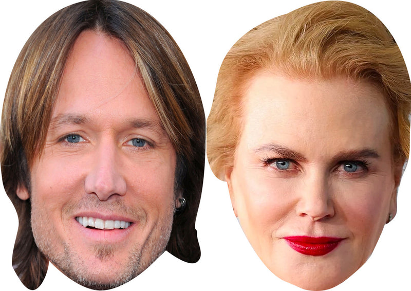 Nicole Kidman And Keith Urban Celebrity Couple Face Mask Fancy Dress - High-Quality Cardboard Masks for Any Occasion