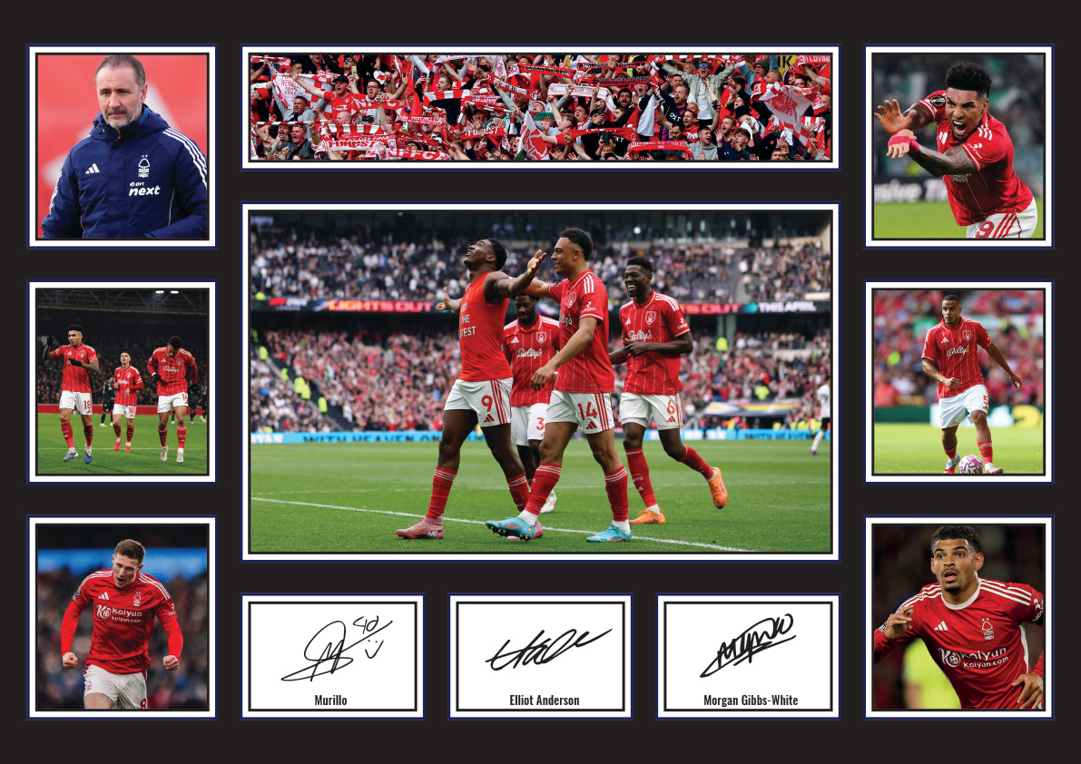 Nottingham Forest FC Team 2026 Poster Print – Forest Football Club Wall Art Featuring Murillo, Elliot Anderson & Morgan Gibbs-White – Nottingham Forest FC Team 2026 Poster Print