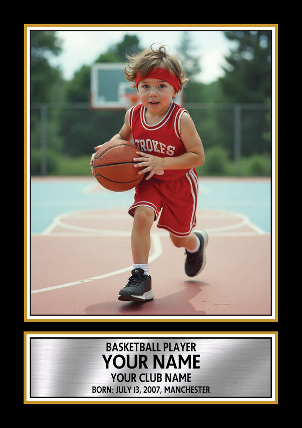 Personalised basketball picture poster print