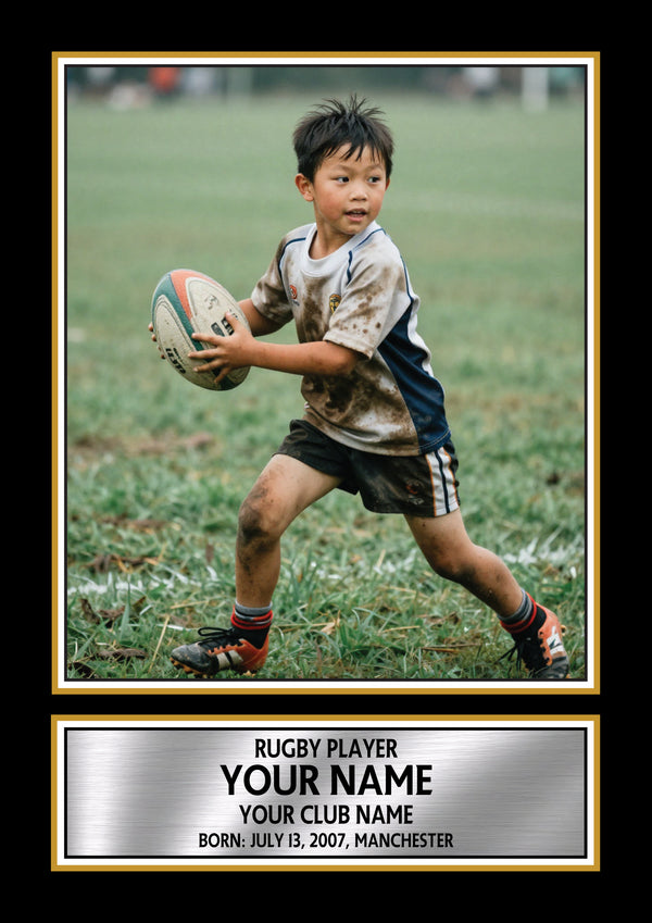 Personalised rugby picture poster print
